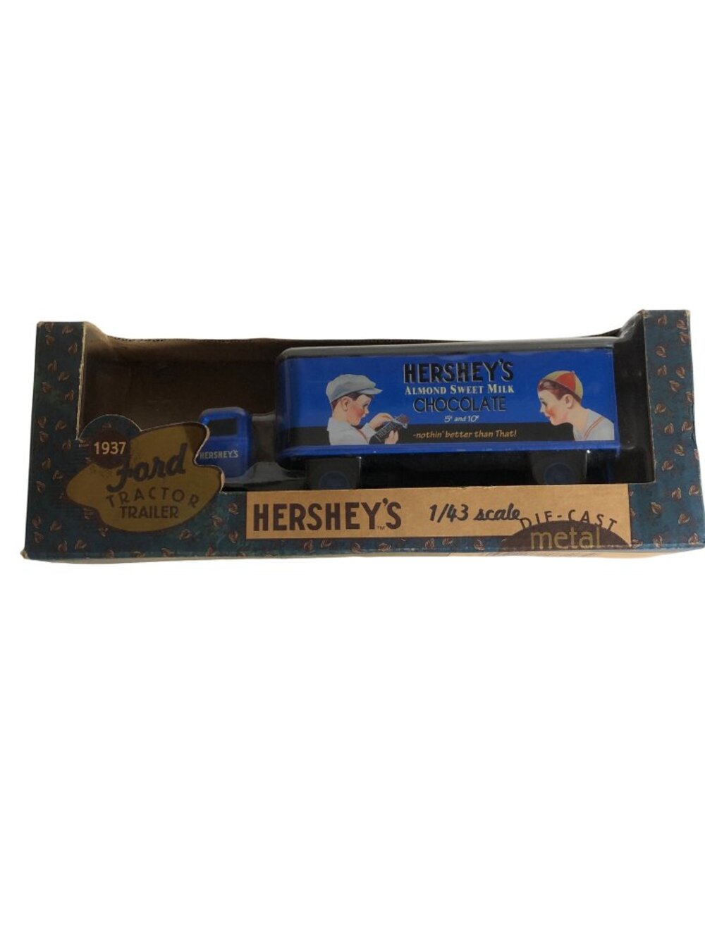 1937 Ford Tractor Trailer Die-Cast Metal Hersheys 1/43 Scale Ertl Collectibles